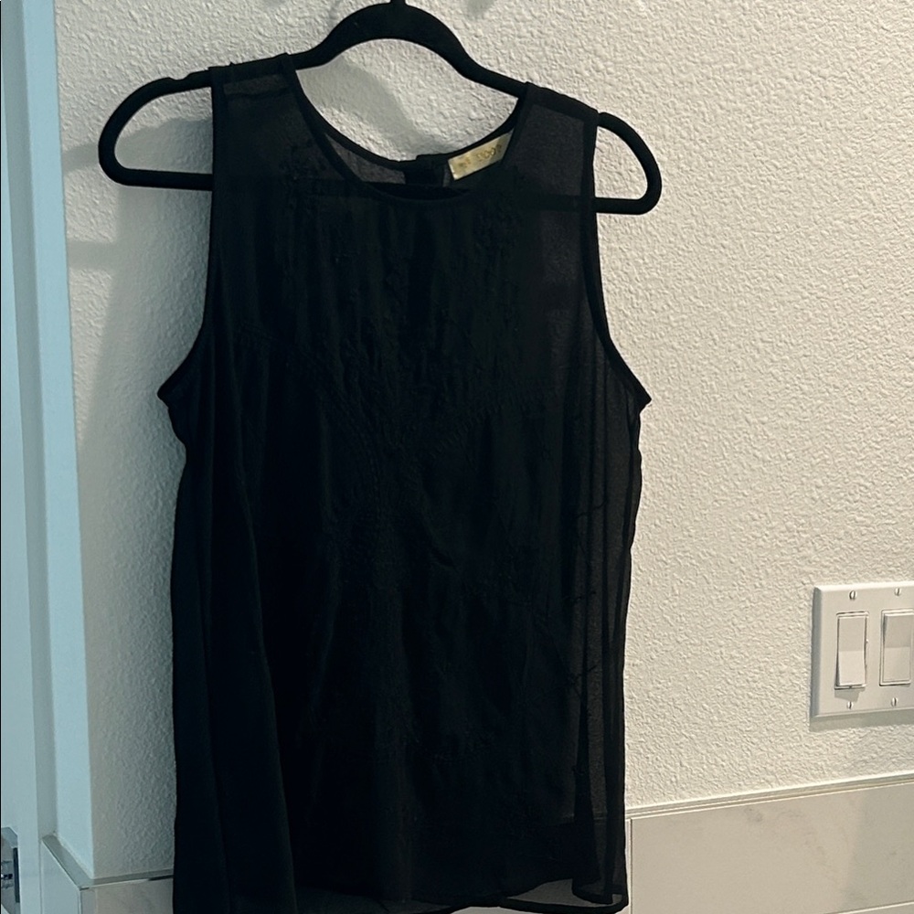 Elegant Black Sheer Sleeveless Top